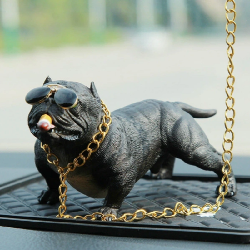 Araç İçi Dekor Pitbull Köpek Zincirli Aksesuar