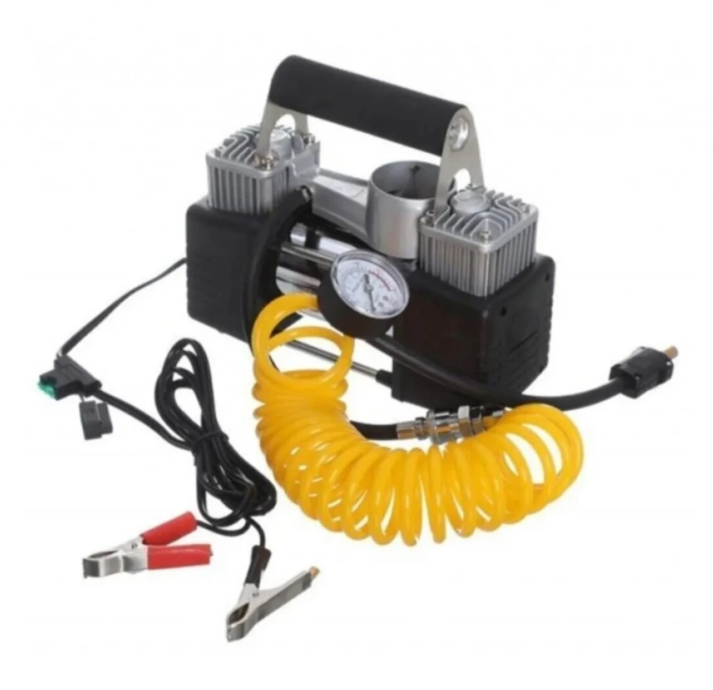 Araç İçi Lastik Şişirme Kompresörü Çift Piston Yüksek Güçlü