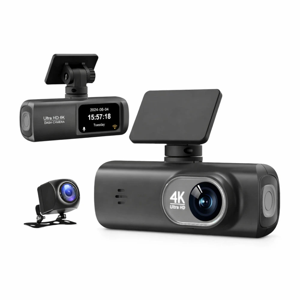 Carboon V22 Araç İçi Kamera | 4K UHD 3840x2160 | WiFi | Ön + Arka Kamera | Gece Görüşlü Dash Cam