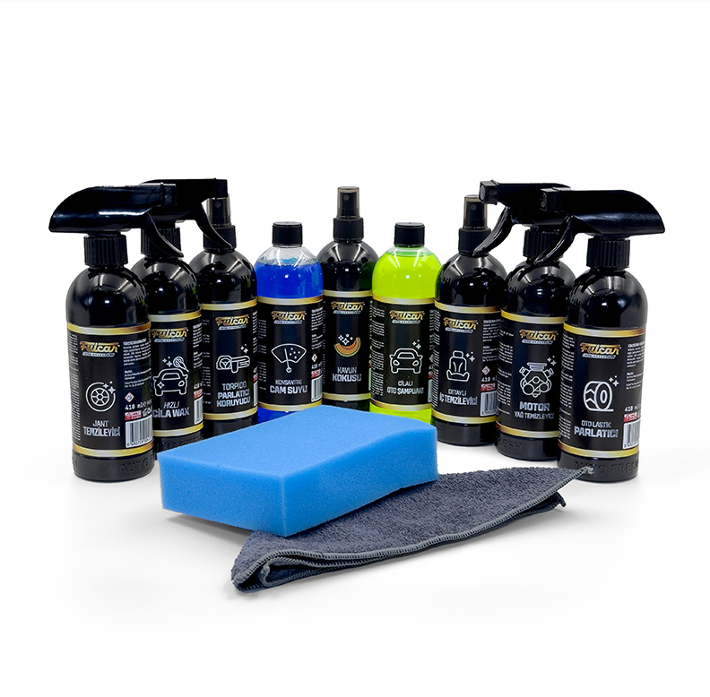 Fulcar Full Oto Bakım Seti – 12 Parça Tam Kapsamlı Araç İç & Dış Temizlik ve Koruma Seti
