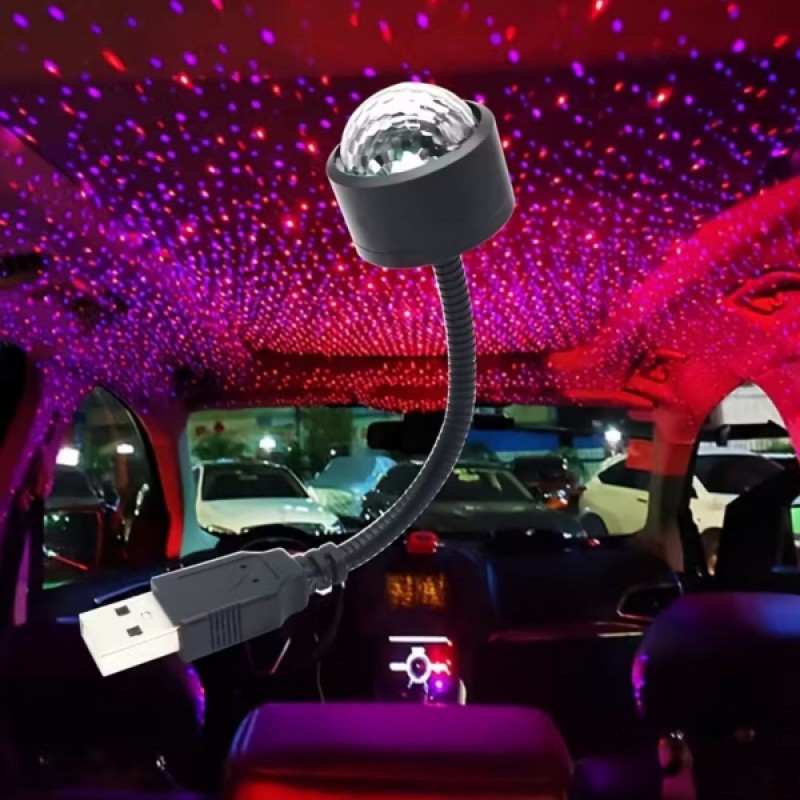Sese Duyarlı USB Araç İçi Ambiyans Işığı RGB LED Mini Disko Lamba