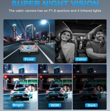 PRUVEEO 4K Ultra HD 360° Görünüm 4 Kanallı Araç Kamerası | Ön Arka İç Sol Sağ Kayıt | GPS WiFi Park Modu