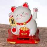 Güneş Enerjili Şans Kedisi (Maneki Neko) – Sallanan Bereket Getiren Dekoratif Figür