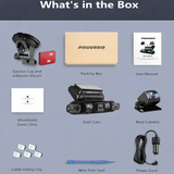 PRUVEEO 4K Ultra HD 360° Görünüm 4 Kanallı Araç Kamerası | Ön Arka İç Sol Sağ Kayıt | GPS WiFi Park Modu