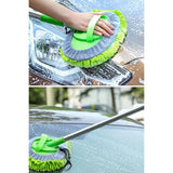 Yedek Bezli Mikrofiber Araba Yıkama Fırçası | Uzun Saplı | Çizmez Oto Temizlik Fırçası