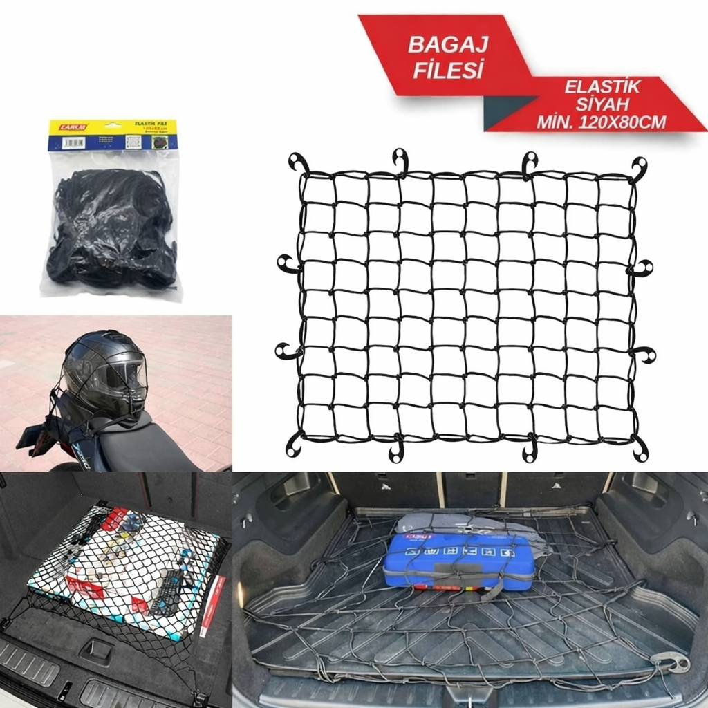 Bagaj Filesi Elastik Büyük 120x80cm