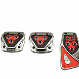 Krom Detaylı Manuel Pedal Set | Kırmızı Siyah & Siyah Gri