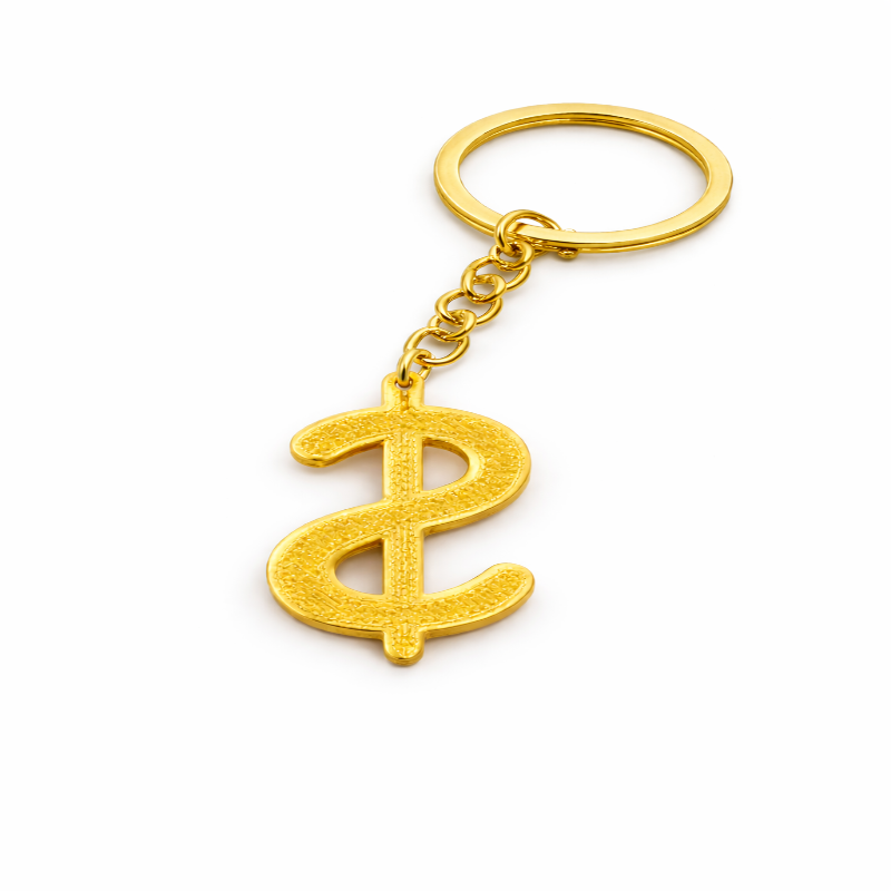 Altın Renk Dolar İşareti Anahtarlık – Premium Metal