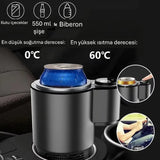 Araç İçi Isıtıcı & Soğutucu Bardak Tutucu | Dijital Ekranlı | 12V Oto Bardak Isıtıcı-Soğutucu