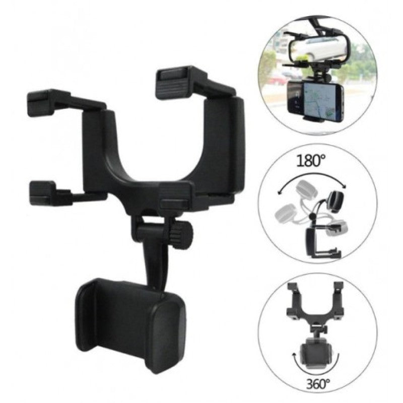 Araba Dikiz Aynasına Takılan Telefon Tutucu | 180° Ayarlanabilir & 360° Döner
