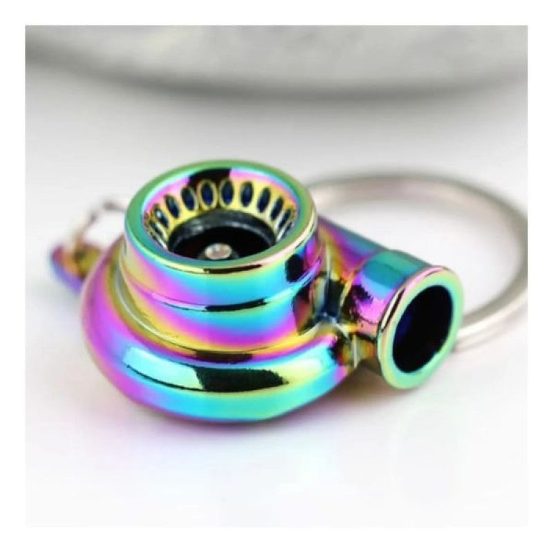 Oto Turbo Anahtarlık | Metal Gökkuşağı Renkli Spor Tasarım