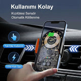 Araç İçi Kablosuz Şarjlı Telefon Tutucu | Otomatik Sensörlü, Hızlı Şarj Destekli